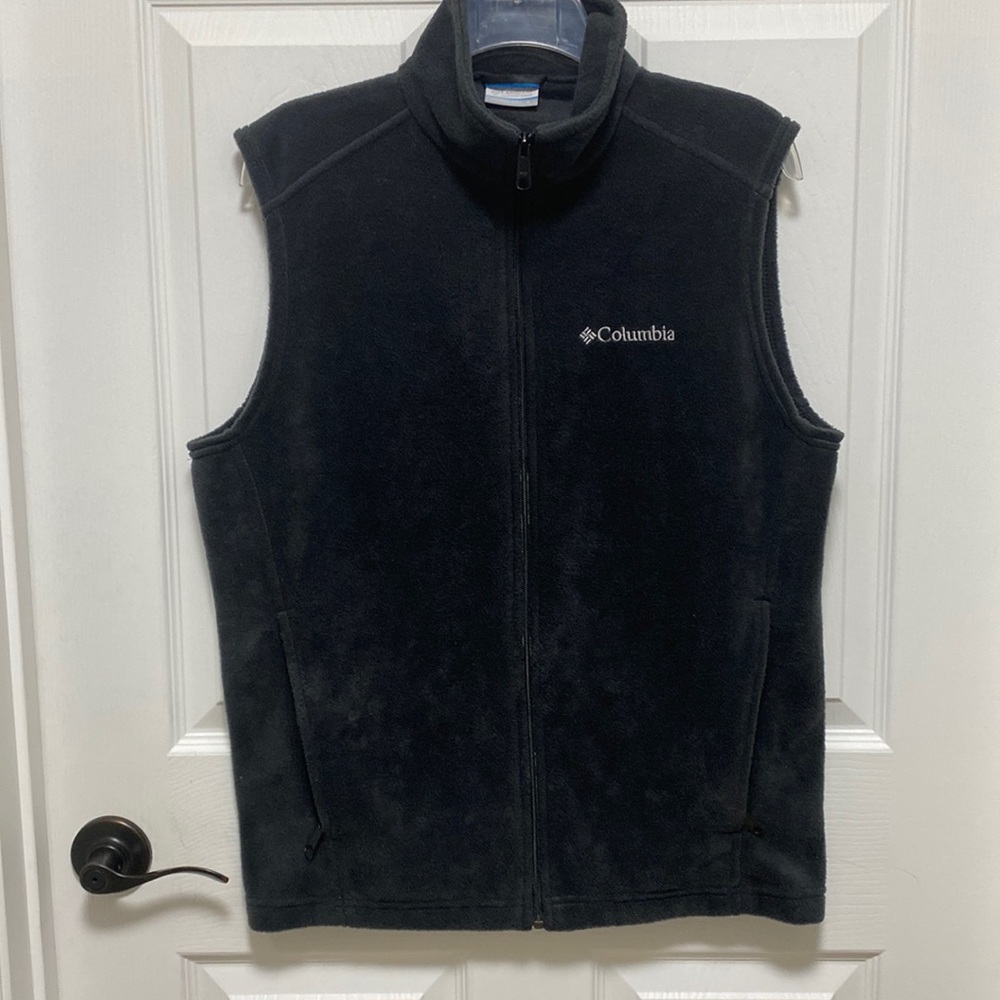 Columbia unlined fleece vest Mens size S vg preowned condition side pockets